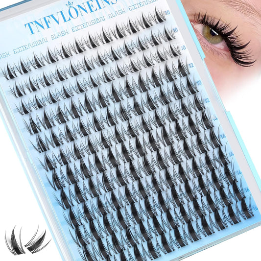 Fairy Lash Clusters Manga Eyelash Clusters Wispy Individual Lashes 10-16MM Natural Cluster Eyelash Extensions Anime Lash Extension DIY Eye Lashes Clusters C-Curly by TNFVLONEINS