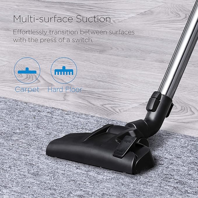 Eureka Bagless Canister Vacuum Cleaner, Lightweight Vac for Carpets and Hard Floors, w/Filter, Blue, Whirlwind NEN110B
