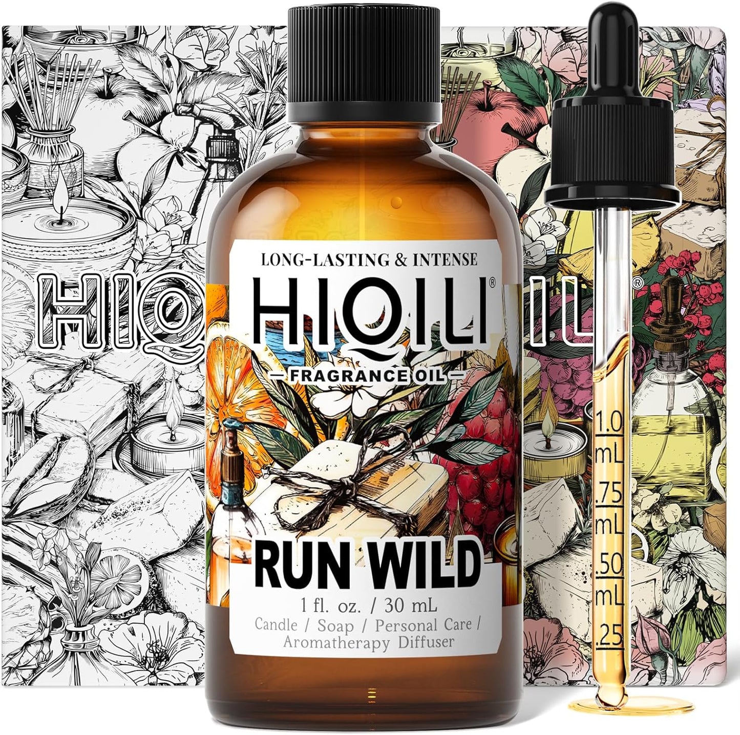 HIQILI Run Wild Fragrance Oil for Candle & Soap Making, Inspired by Cl.Klein E-Scape, Women's Perfume, Fresh Scents for Reed Diffuser, Wool Dryer Balls - 1 Fl Oz