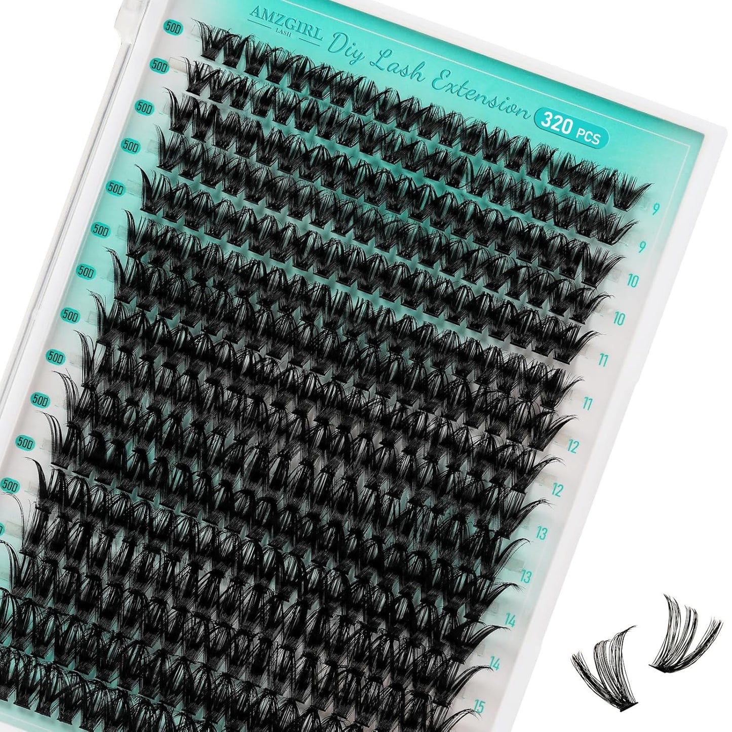 Lash Clusters Wispy 320PCS Eyelash Extension 50D Cluster Lashes Individual Lashes DIY Lash Extension Natural Look Cluster Eyelash Extensions Soft False Eyelashes at Home for Beginners(D-Mix9-16mm)