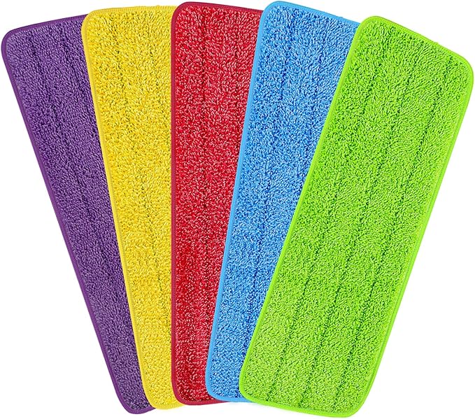 16.5 inch Reusable Mop Pads Microfiber Spray Mop Replacement Heads for Wet/Dry Mops Compatible with Bona Floor Care System (5 Pack)