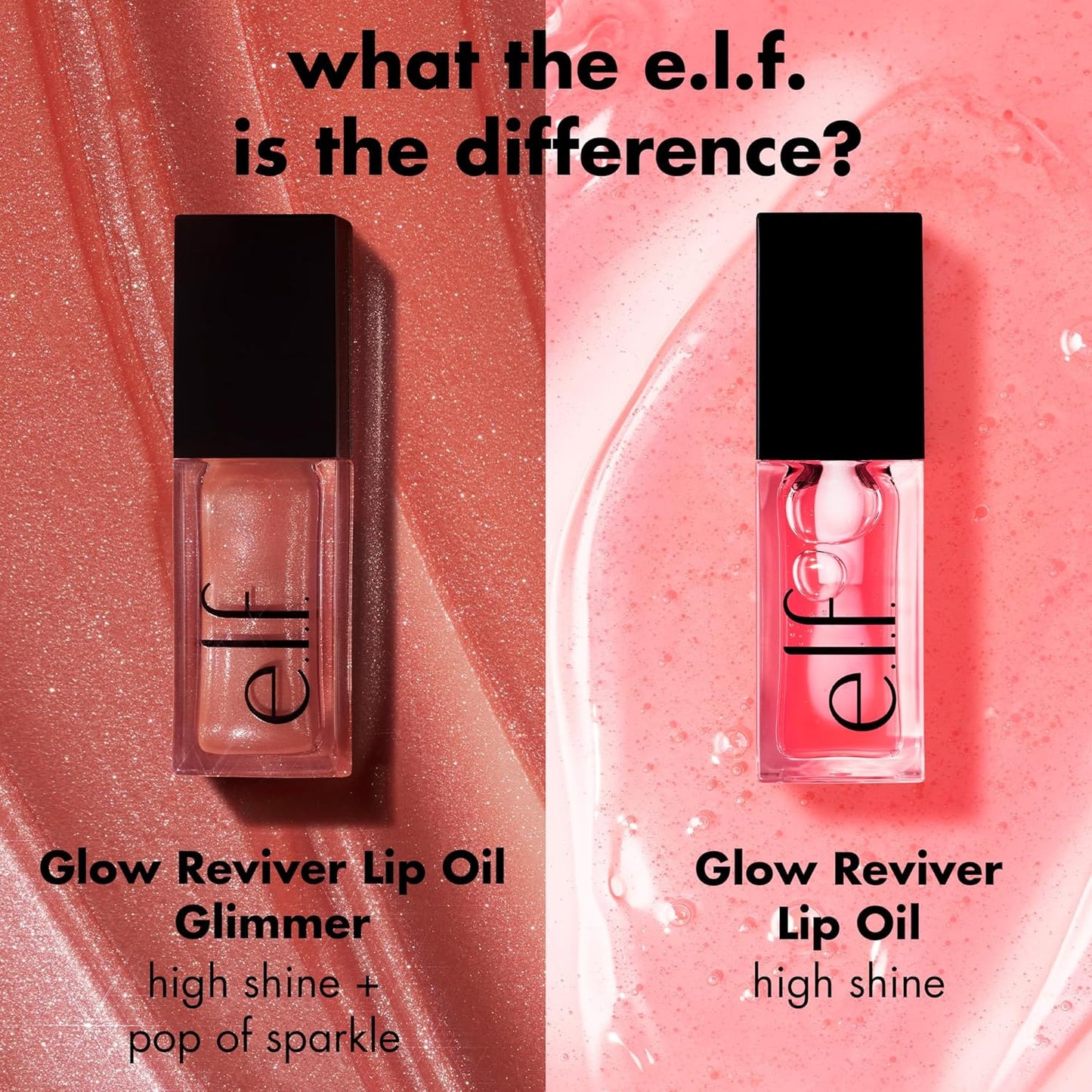e.l.f. Glow Reviver Lip Oil, Nourishing and Hydrating with High-Shine Glimmer Finish & Sheer Wash Of Color, Minty Scent, Non-Sticky, Vegan & Cruelty-free, Candy Coded