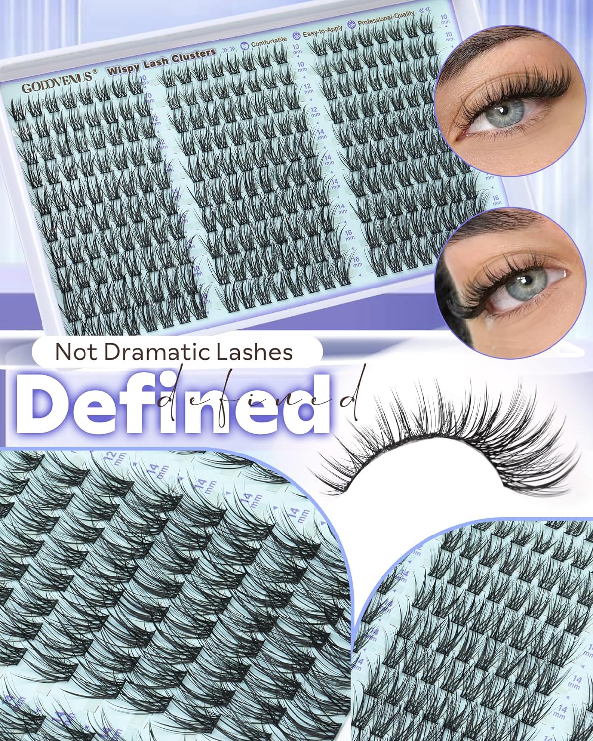 Wispy Lash Clusters Natural Eyelash Clusters No Makeup Look Cluster Eyelash Extensions 10-16mm DIY Lash Extension CC Curve