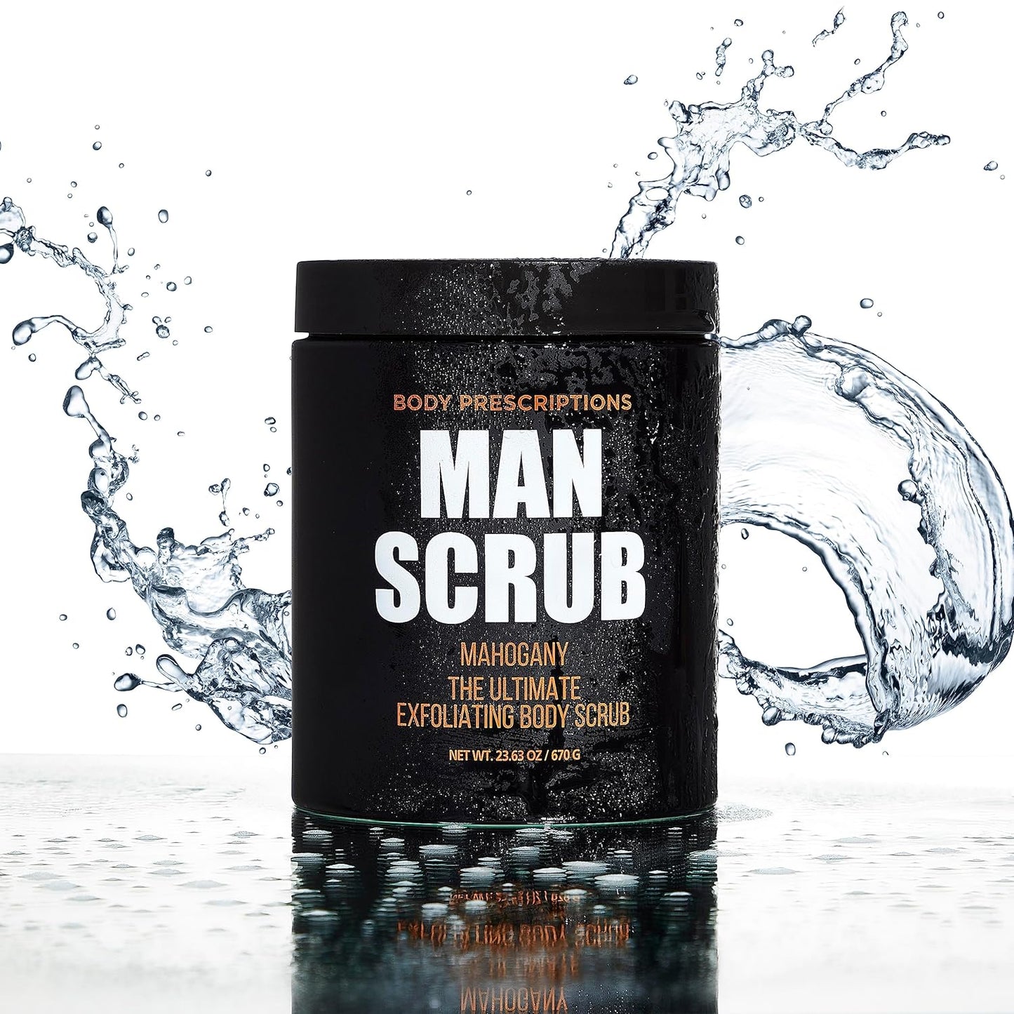 Body Prescriptions Men’s Exfoliating Body Scrub – Ultimate Skin Cleansing Wash in Jar with Twist-Top Lid, For All Skin Types, 21 Ounce (Pack of 1), Mahogany