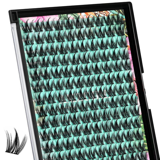 Lash Clusters Manga 140Pcs Eyelash Cluster Wet Look Ultra-Thin Lash Band Eyelashes Extensions Spiky Anime Wide Span Lashes(Puppy,C-10mm)