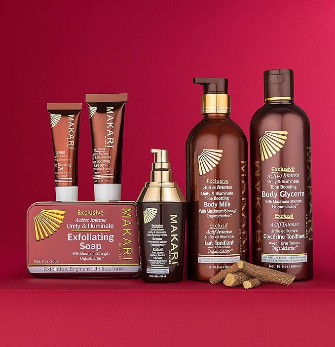 MAKARI Exclusive 3 Piece Skincare Gift Set - Exfoliating Soap, Body Milk & Face Cream Formulated with Organiclarine Ideal for All Skin Types, Botanical Self Care Kit for Women