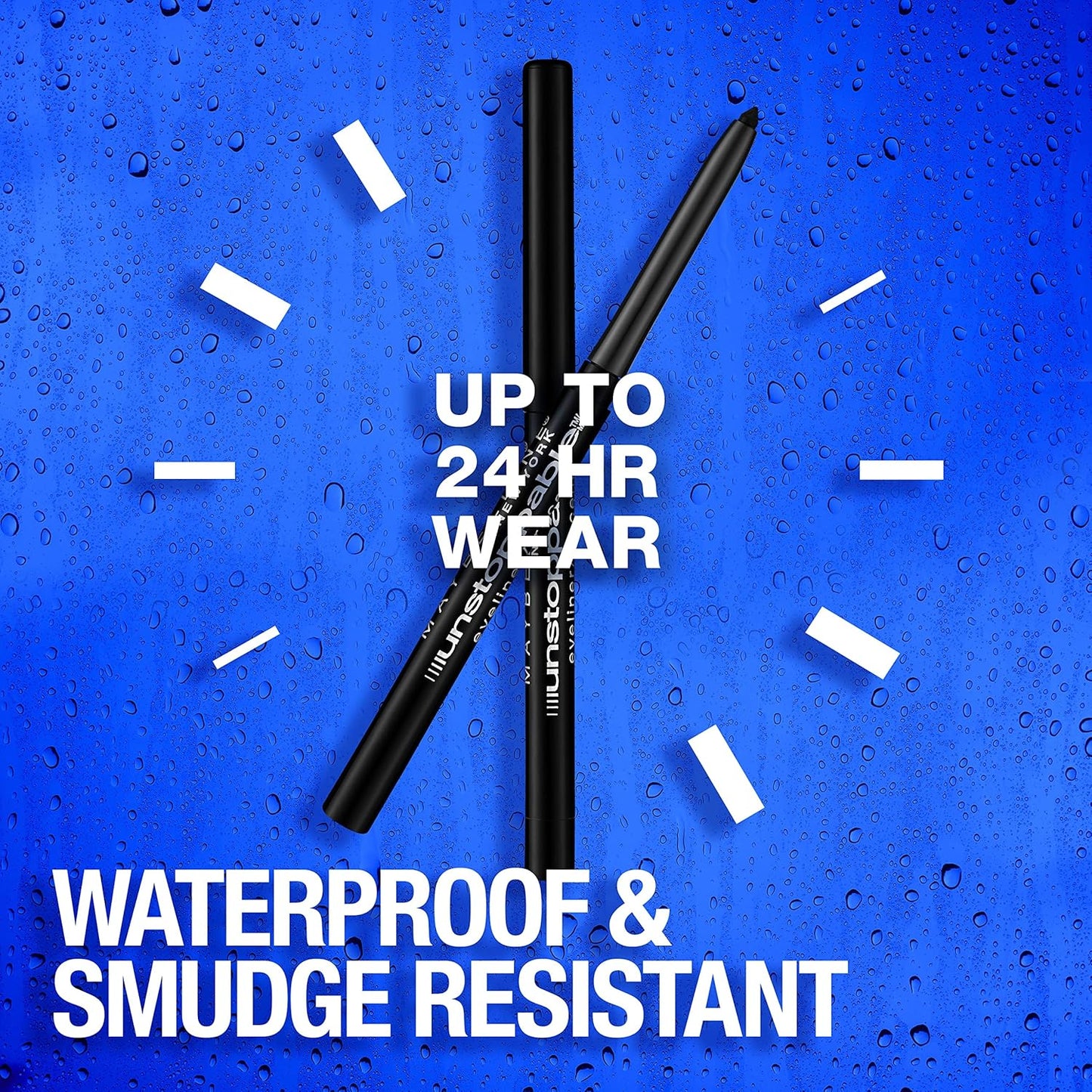 Maybelline Unstoppable Waterproof Mechanical Black Eyeliner Pencil, Easy to Apply, Smooth Glide, Up to 24 Hour Wear, Onyx